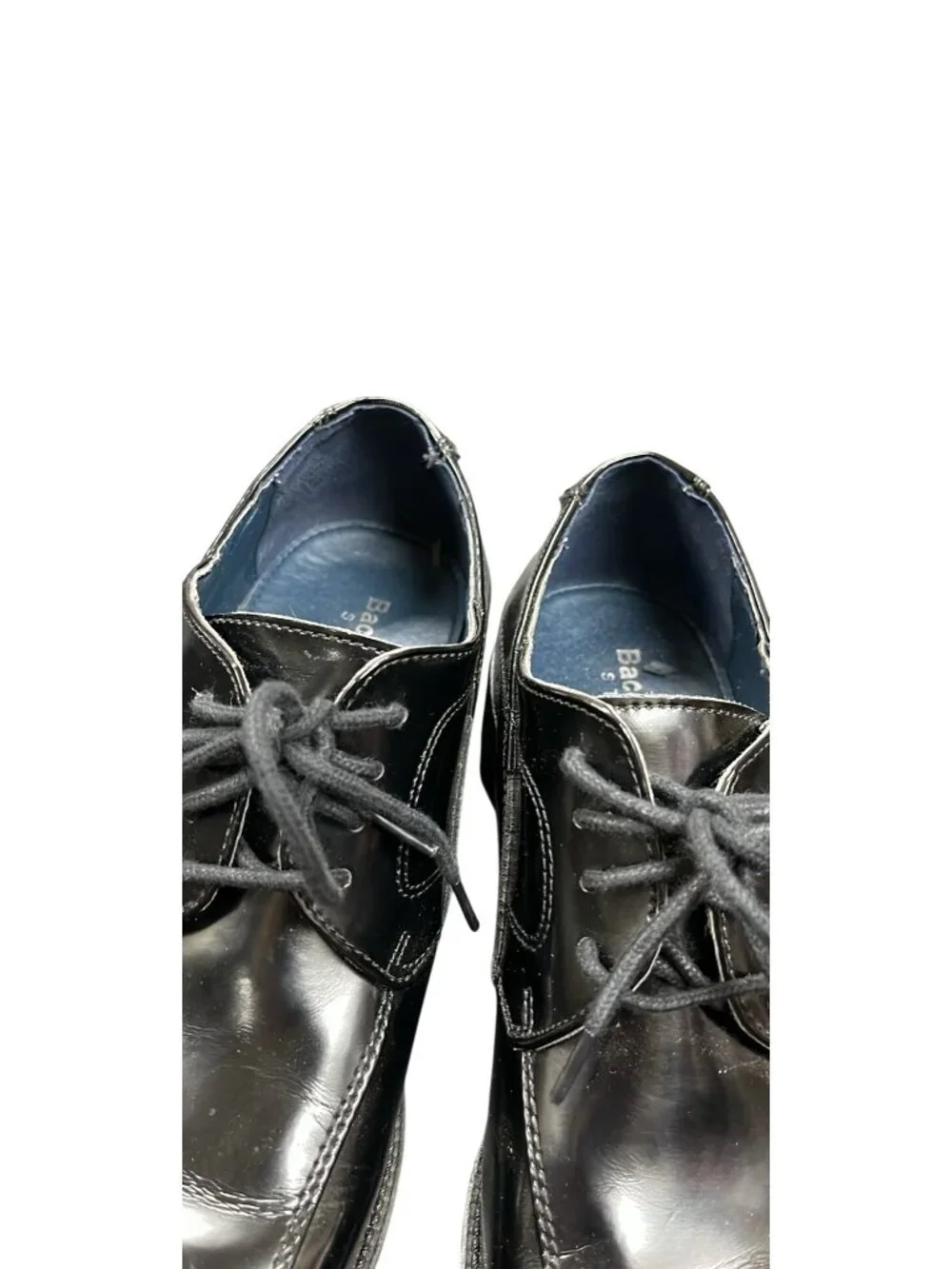 Bacco Bucci mens black leather square toe oxford dress shoes sz 9.5 SKU 10-663